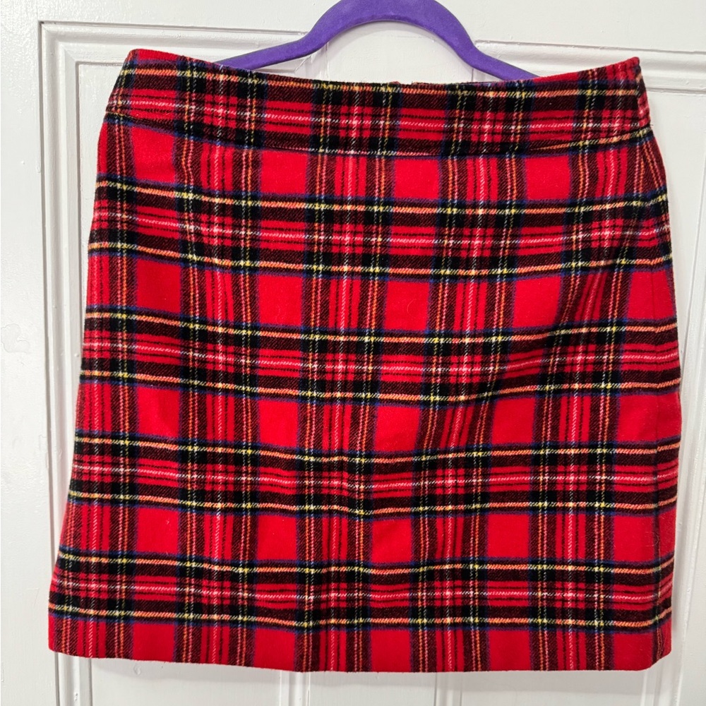 Jcrew wool skirt tartan plaid size 10